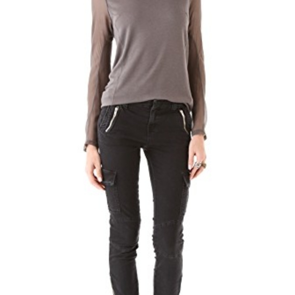 NWT J Brand Maverick Skinny Cargo Pants  Black 22